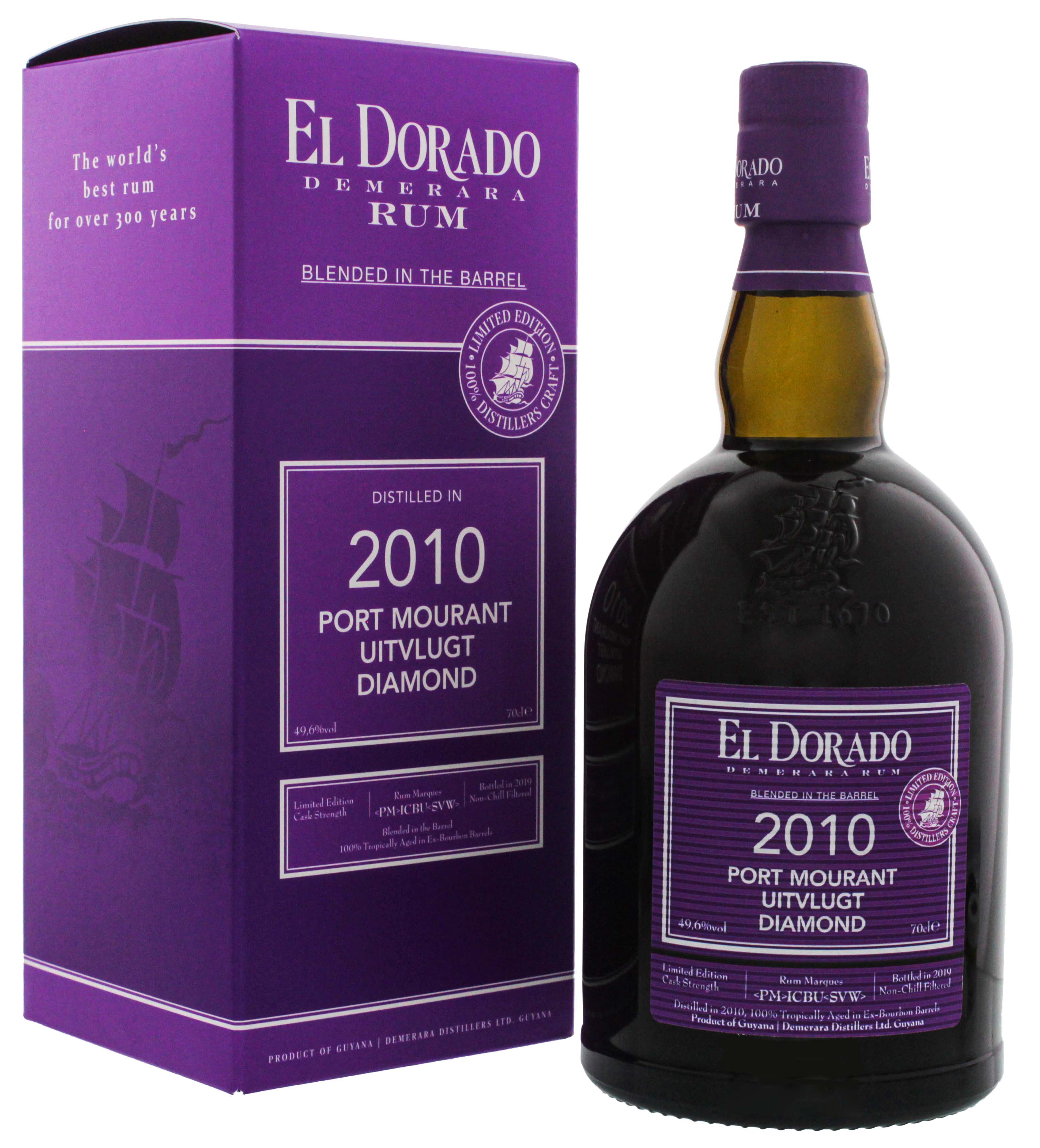 El Dorado Rum Blended in the Barrel 2010/2019 Port Mourant Uitvlugt Diamond Limited Ed. 0,7L -GB-