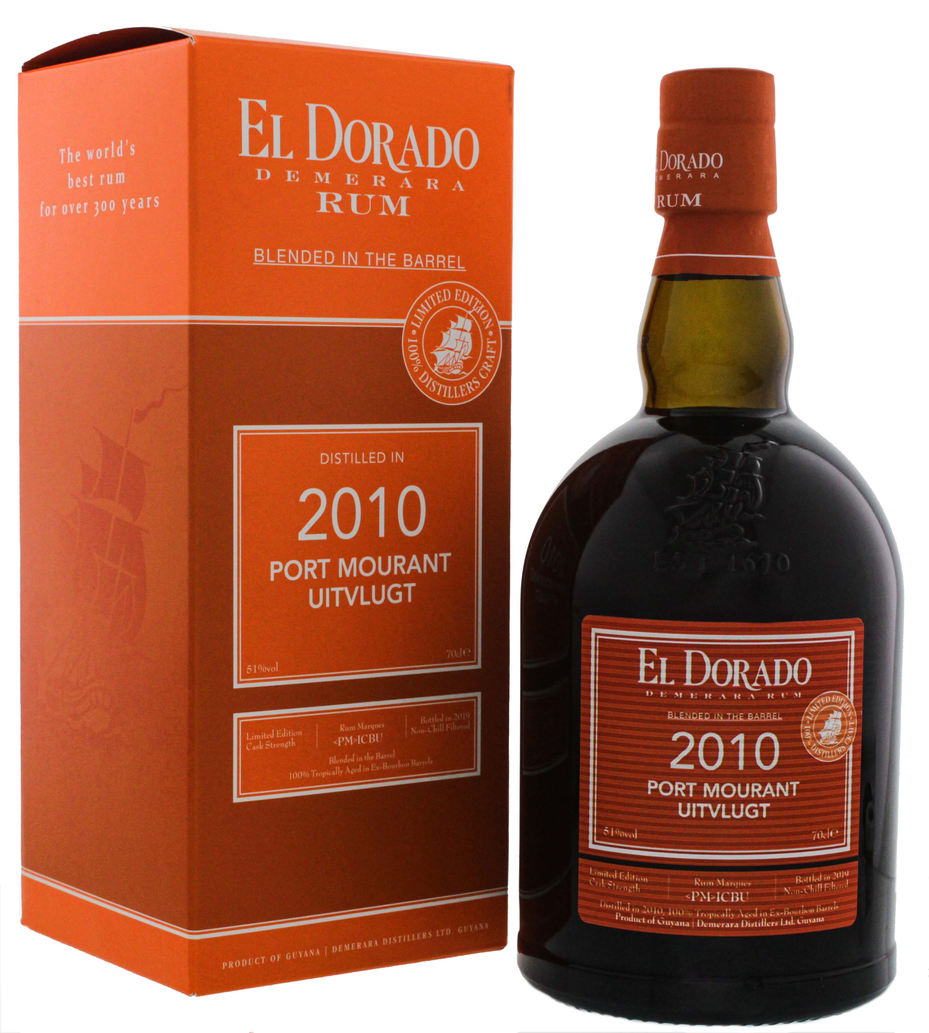 El Dorado Rum Blended in the Barrel 2010/2019 Port Mourant Uitvlugt Limited Ed. 0,7L -GB-