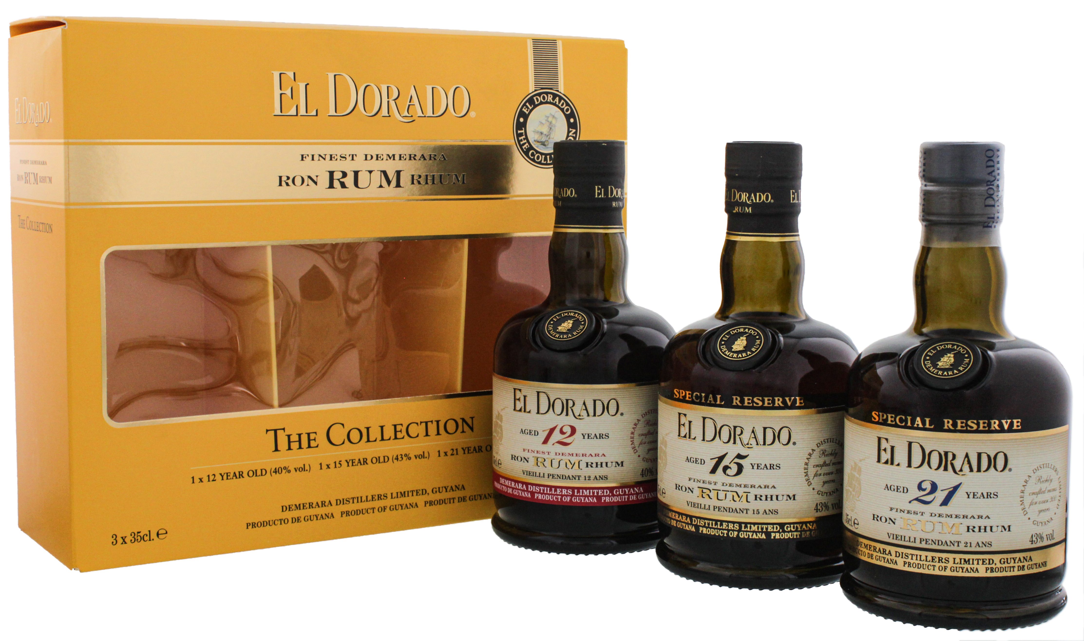 El Dorado Rum Collection Giftset (12YO/15YO/21YO) 3x0,35L