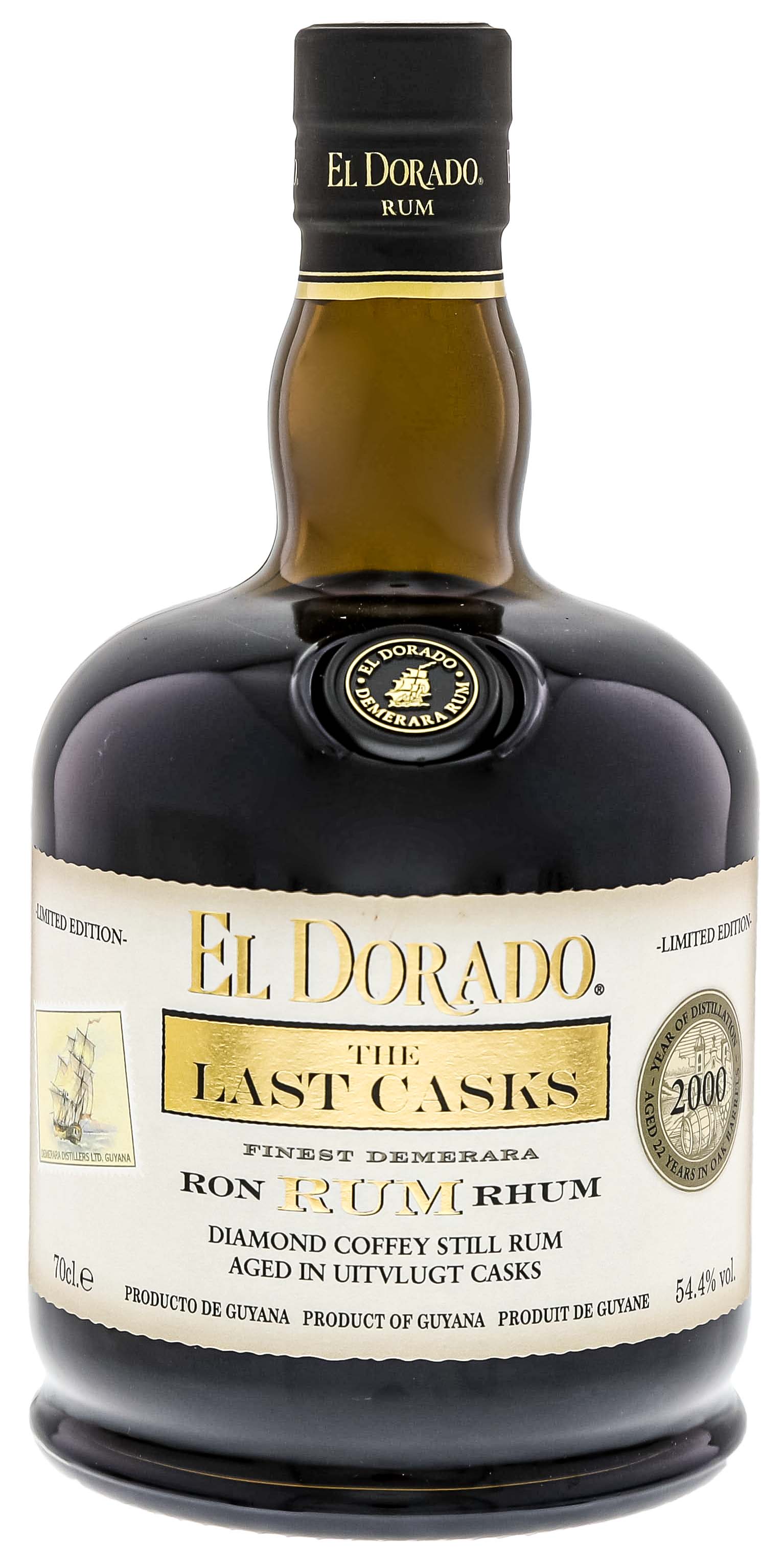 El Dorado The Last Casks 2000/2022 Diamond Coffey & Uitvlugt Cask Aged Gold 0,7L