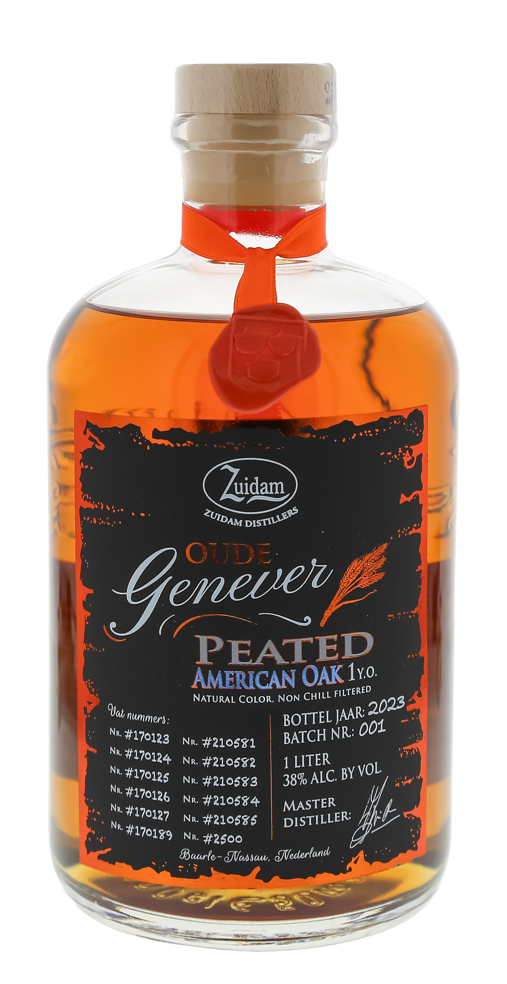 Zuidam Oude Genever Peated American Oak 1YO 1,0L