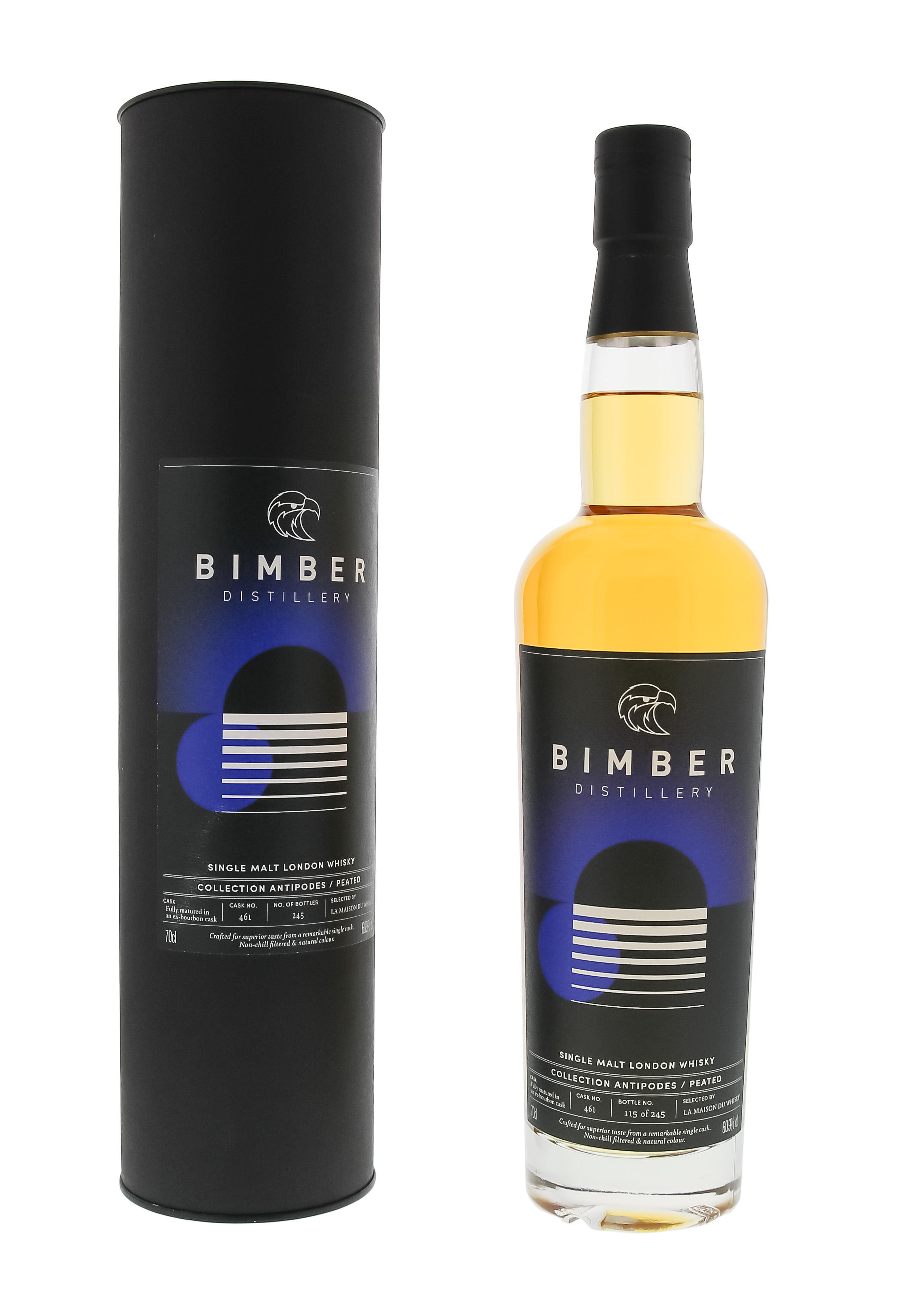 Bimber Antipodes Peated Bourbon Barrel Single Malt London Whisky 0,7L -GB-