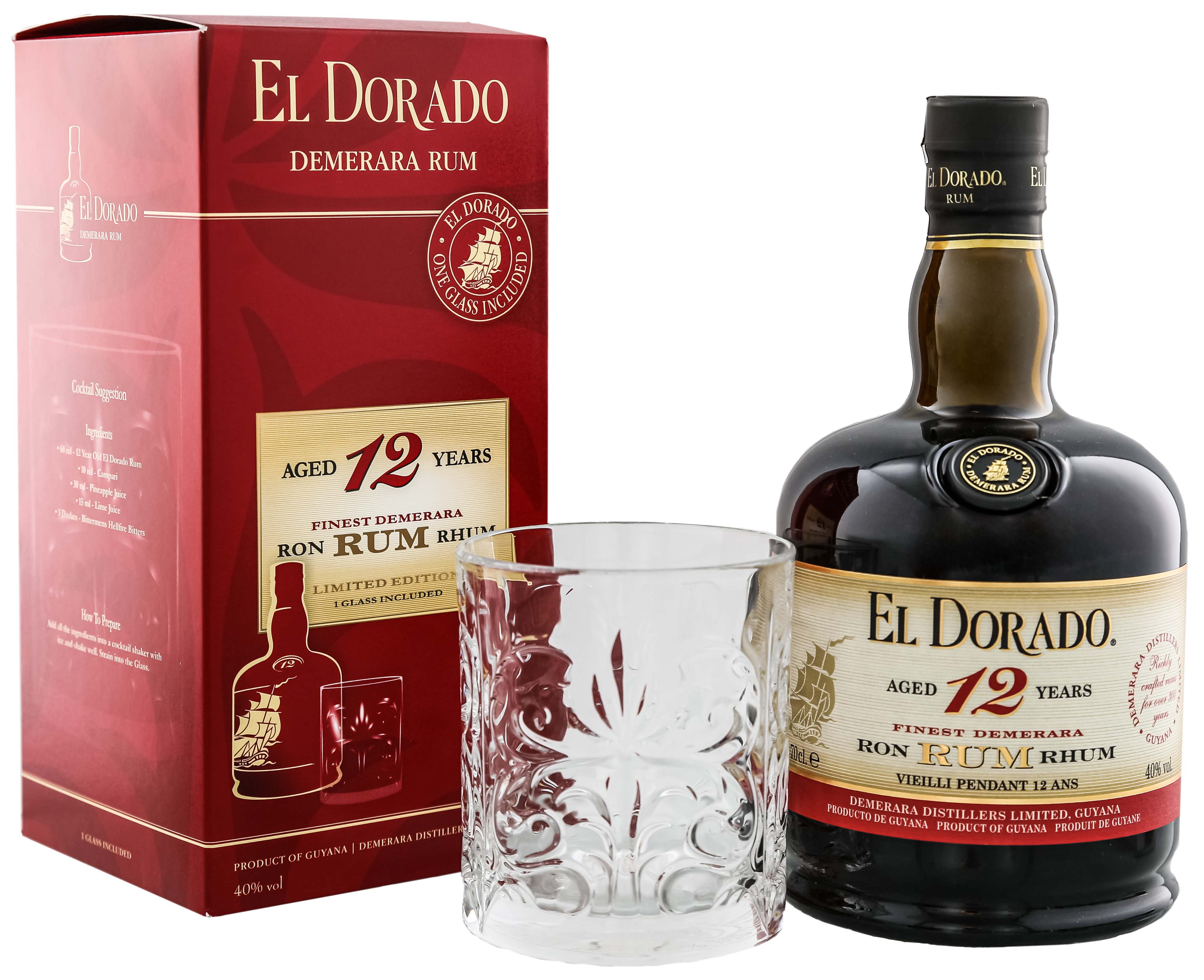 El Dorado Rum 12YO + 1 Glas 2022 Edition 0,7L -GB-