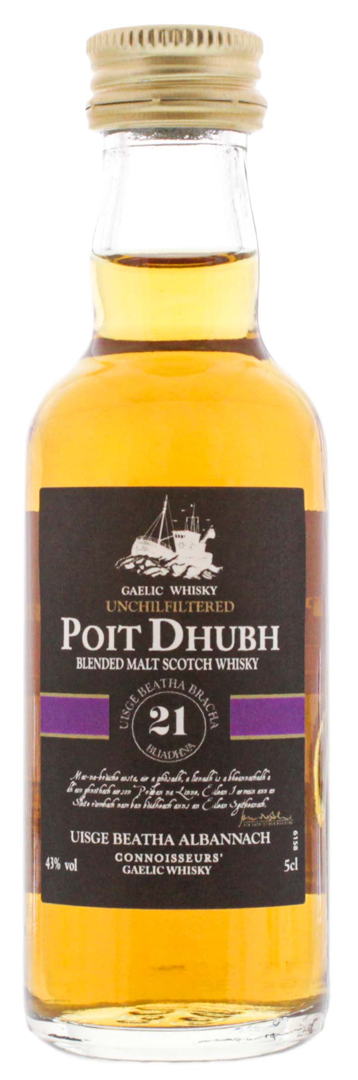 Poit Dhubh 21YO Malt Whisky Miniatures 0,05L