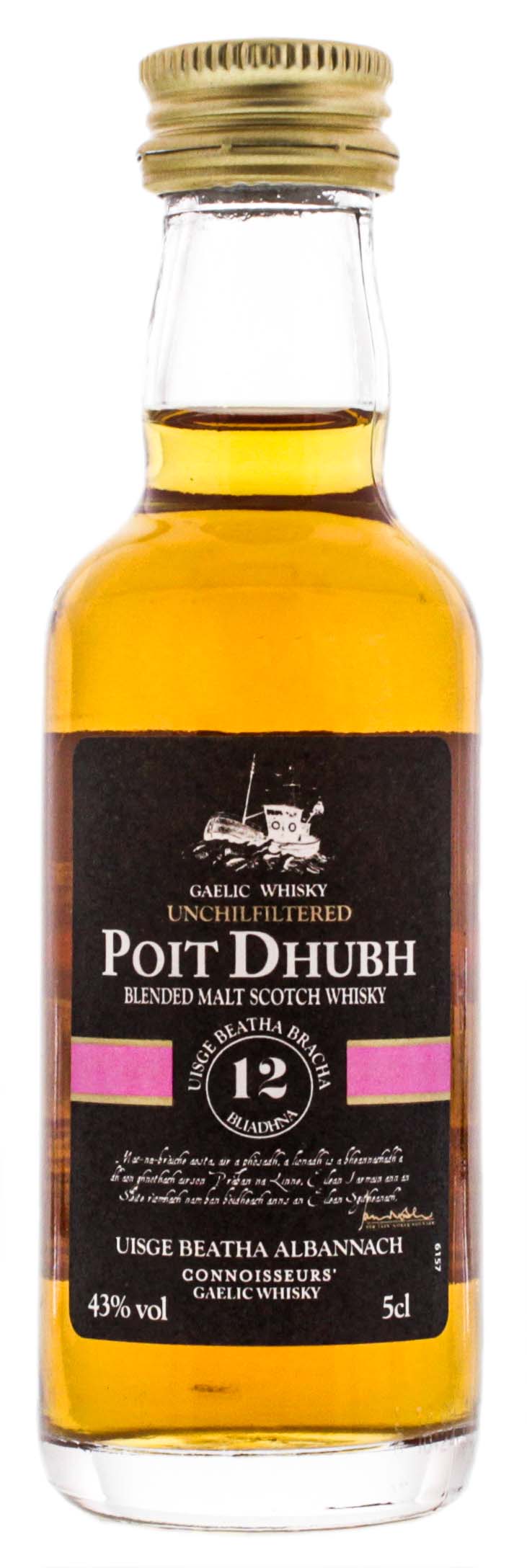 Poit Dhubh 12YO Malt Whisky Miniatures 0,05L