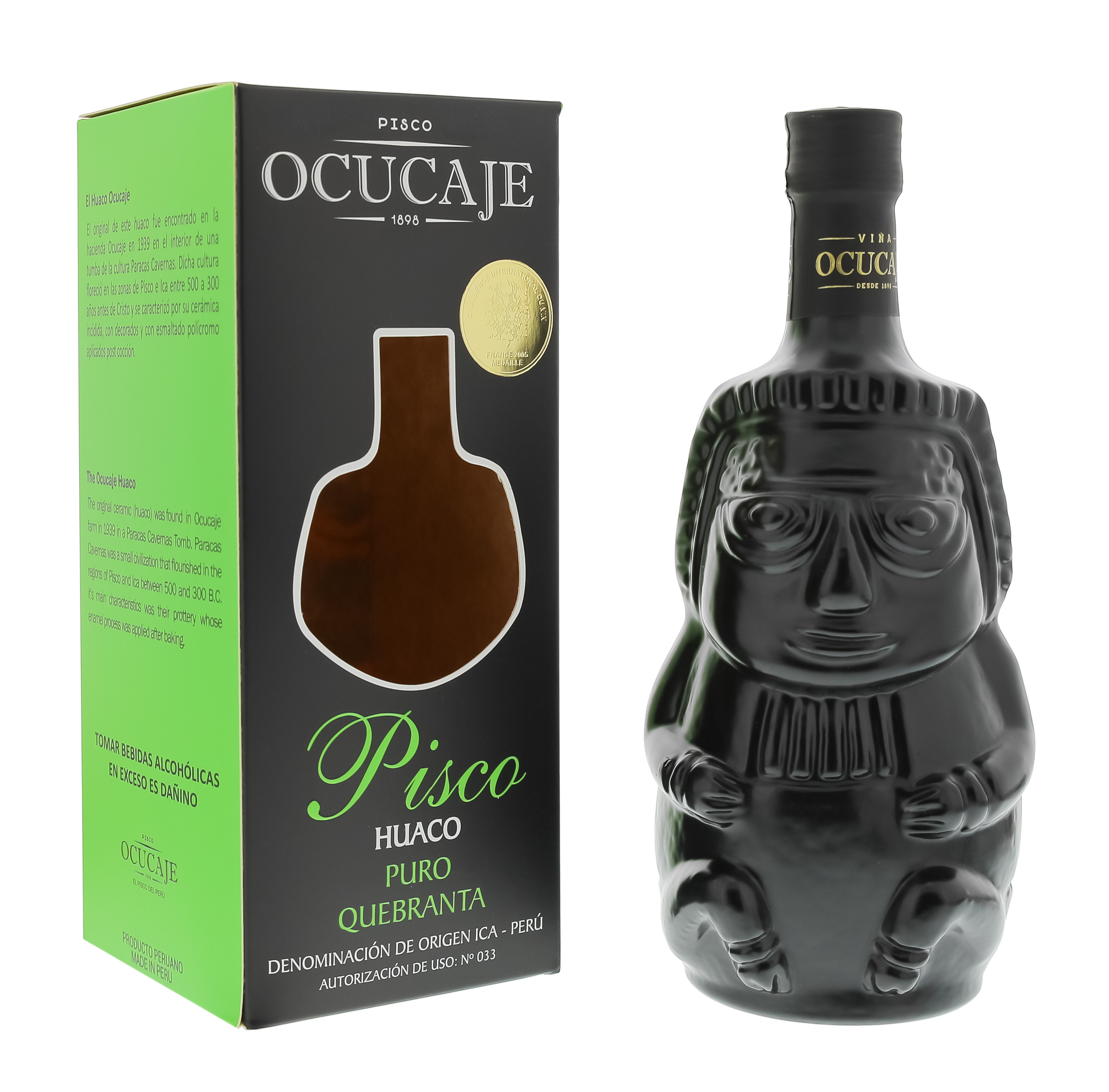 Ocucaje Pisco Quebranta Huaco Negro 0,75L -GB-